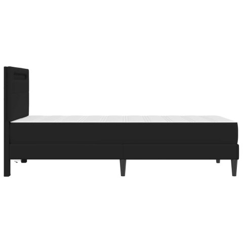 Ramka łóżka z paskami LED Czarny 100 x 200 cm Ekoskóra