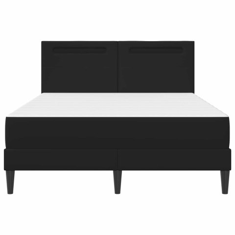 Ramka łóżka z paskami LED Czarny 160 x 200 cm Ekoskóra