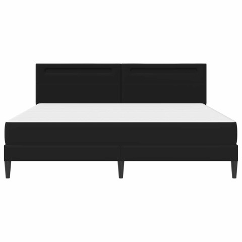 Ramka łóżka z paskami LED Czarny 180 x 200 cm Ekoskóra