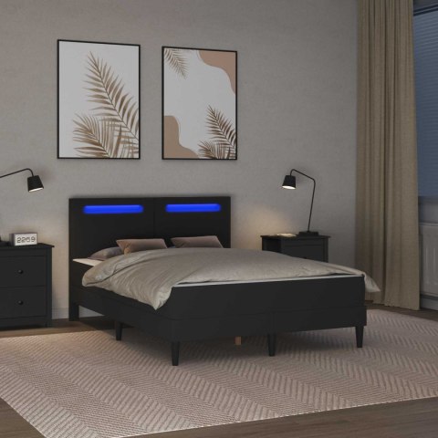 Ramka łóżka z paskami LED Z zagłówkiem 2 pcs Ekoskóra