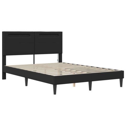 Ramka łóżka z paskami LED Z zagłówkiem 2 pcs Ekoskóra