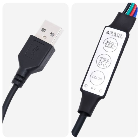 Ramka łóżka z paskami LED Z zagłówkiem 2 pcs Ekoskóra