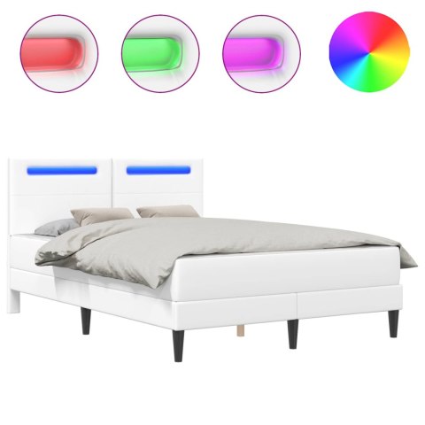 Ramka łóżka z paskami LED Z zagłówkiem 2 pcs Ekoskóra