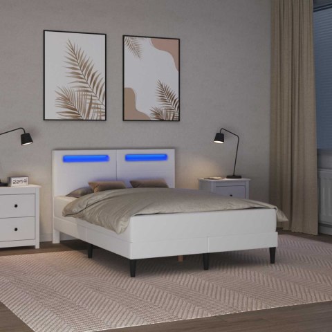 Ramka łóżka z paskami LED Z zagłówkiem 2 pcs Ekoskóra