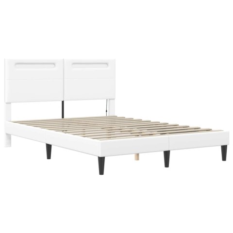 Ramka łóżka z paskami LED Z zagłówkiem 2 pcs Ekoskóra