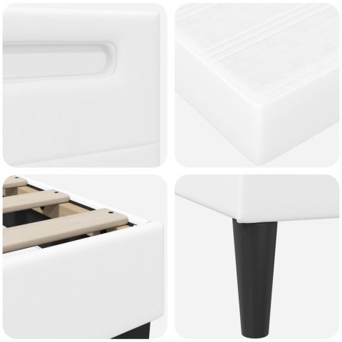 Ramka łóżka z paskami LED Z zagłówkiem 2 pcs Ekoskóra