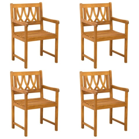 Krzesła ogrodowe 4 pcs naturalny Lite Drewno Akacji