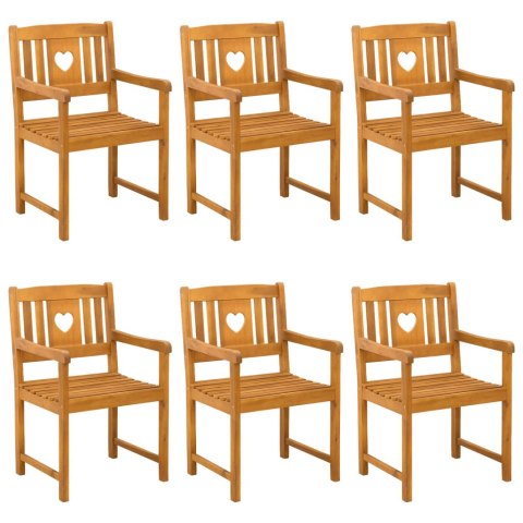 Krzesła ogrodowe 6 pcs naturalny Lite Drewno Akacji