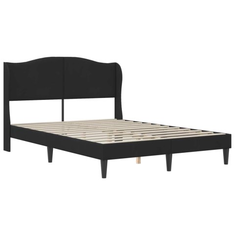 Ramka łóżka Z zagłówkiem 2 pcs Czarny 120 x 190 cm Welur