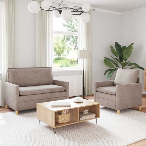Zestaw Sof 2 pcs Beżowy Poliester