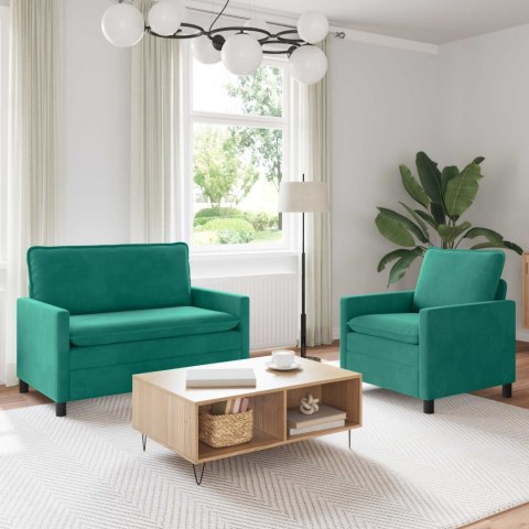 Zestaw Sof 2 pcs Turkusowy Welur