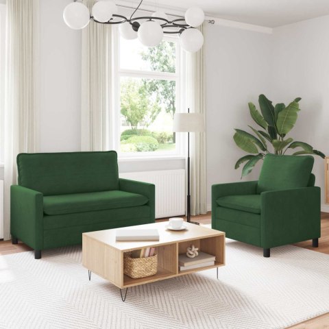 Zestaw Sof 2 pcs Zielony dżungli tkanina