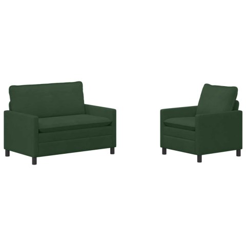 Zestaw Sof 2 pcs Zielony dżungli tkanina