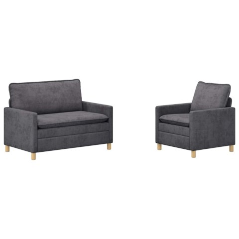 Zestaw Sof 2 pcs ciemnoszary Poliester
