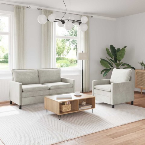 Zestaw Sof 2 pcs kremowy Welur