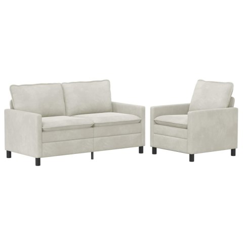Zestaw Sof 2 pcs kremowy Welur
