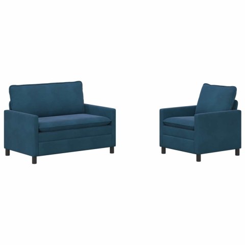 Zestaw Sof 2 pcs niebieski Welur