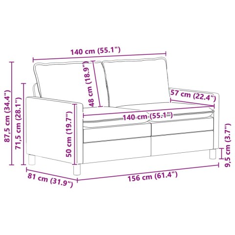 Zestaw Sof 2 pcs niebieski Welur