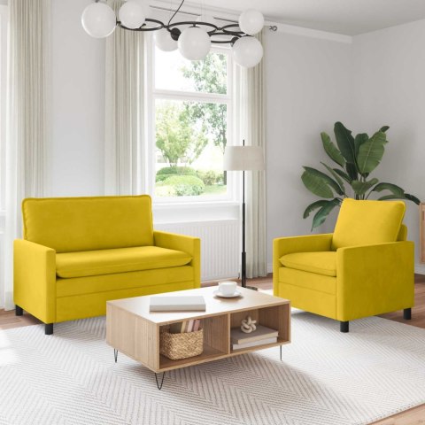 Zestaw Sof 2 pcs żółty Welur