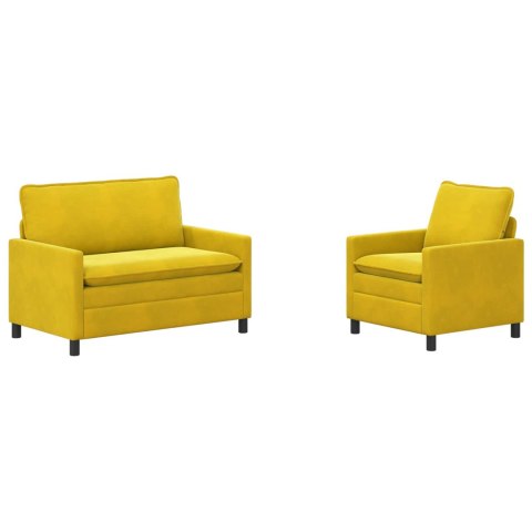 Zestaw Sof 2 pcs żółty Welur
