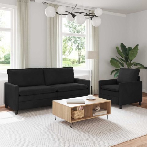 Zestaw Sof 2 pcs Czarny Welur
