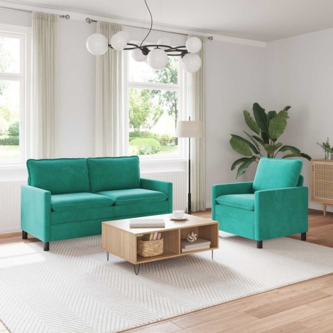 Zestaw Sof 2 pcs Turkusowy Welur