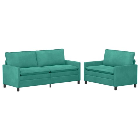 Zestaw Sof 2 pcs Turkusowy Welur