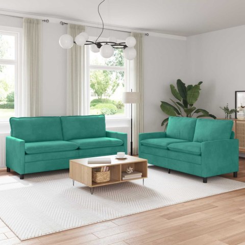 Zestaw Sof 2 pcs Turkusowy Welur