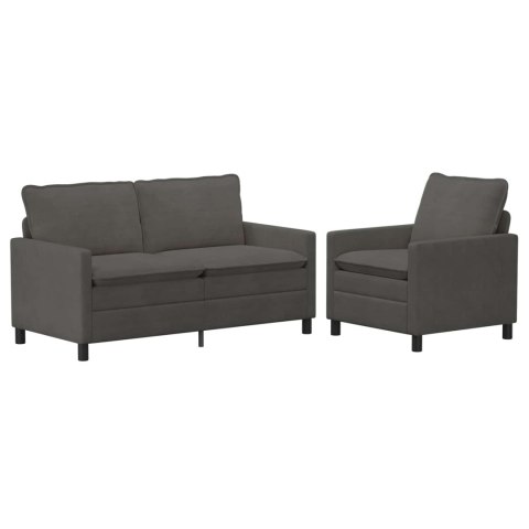 Zestaw Sof 2 pcs ciemnoszary tkanina