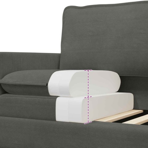 Zestaw Sof 2 pcs ciemnoszary tkanina