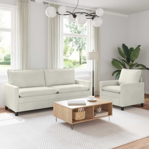 Zestaw Sof 2 pcs kremowy Welur