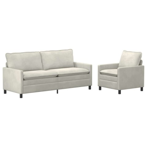 Zestaw Sof 2 pcs kremowy Welur