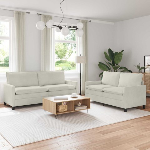 Zestaw Sof 2 pcs kremowy Welur