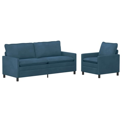 Zestaw Sof 2 pcs niebieski Welur