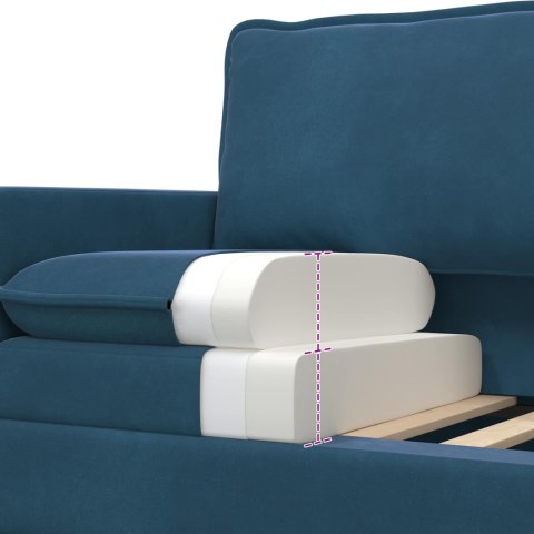 Zestaw Sof 2 pcs niebieski Welur
