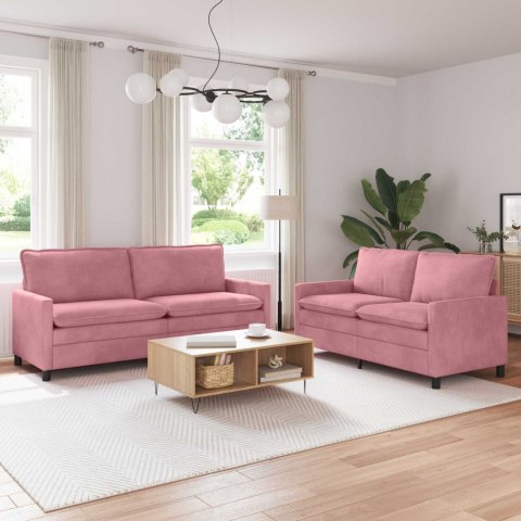 Zestaw Sof 2 pcs różowy Welur