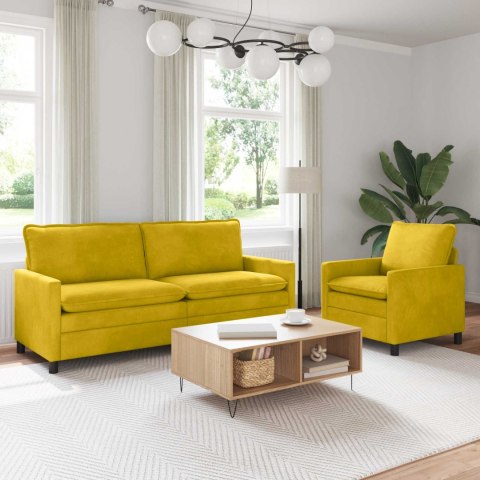Zestaw Sof 2 pcs żółty Welur