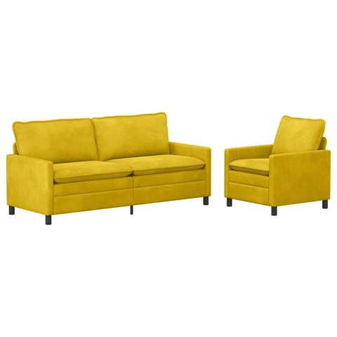 Zestaw Sof 2 pcs żółty Welur