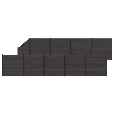 Panel ogrodzeniowy 10 pcs WPC i aluminium Czarny