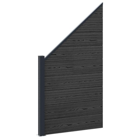 Panel ogrodzeniowy 10 pcs WPC i aluminium Czarny