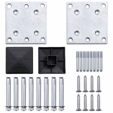 Panel ogrodzeniowy 2 pcs WPC i aluminium Czarny