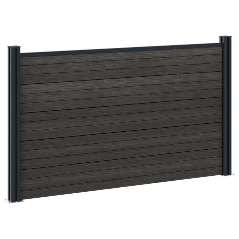 Panel ogrodzeniowy 2 pcs WPC i aluminium Czarny