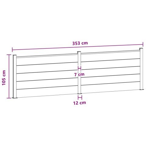 Panel ogrodzeniowy 2 pcs WPC i aluminium Czarny