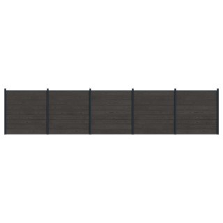 Panel ogrodzeniowy 5 pcs WPC i aluminium Czarny