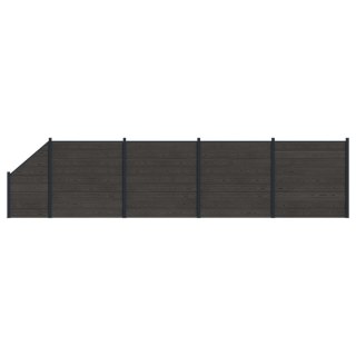 Panel ogrodzeniowy 5 pcs WPC i aluminium Czarny