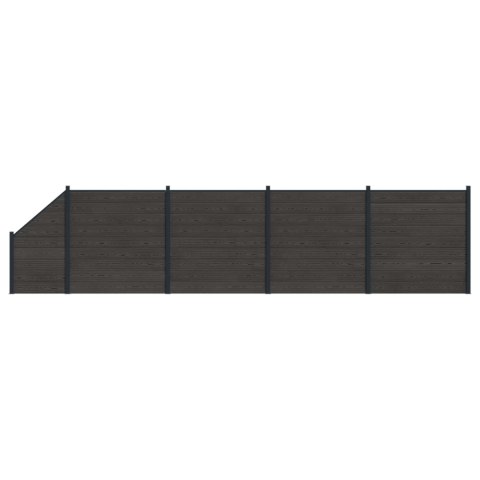 Panel ogrodzeniowy 5 pcs WPC i aluminium Czarny