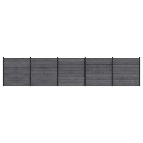 Panel ogrodzeniowy 5 pcs WPC i aluminium Szary