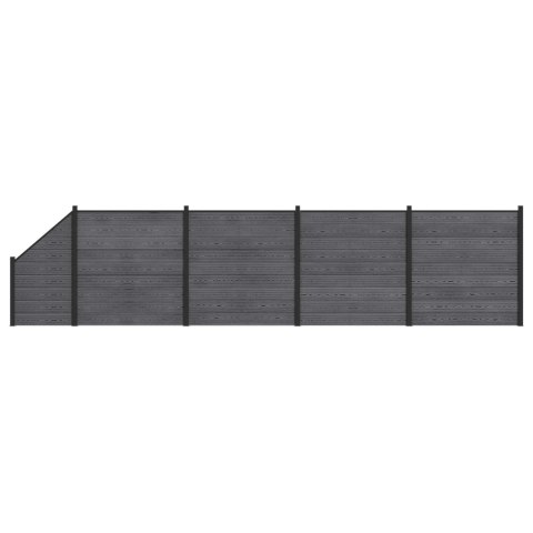 Panel ogrodzeniowy 5 pcs WPC i aluminium Szary