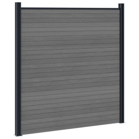 Panel ogrodzeniowy 5 pcs WPC i aluminium Szary