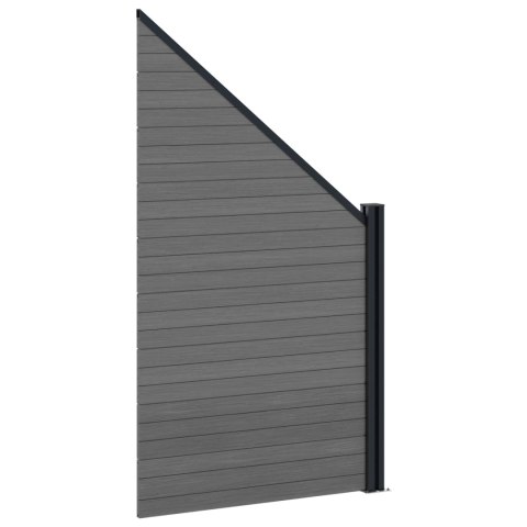 Panel ogrodzeniowy 5 pcs WPC i aluminium Szary